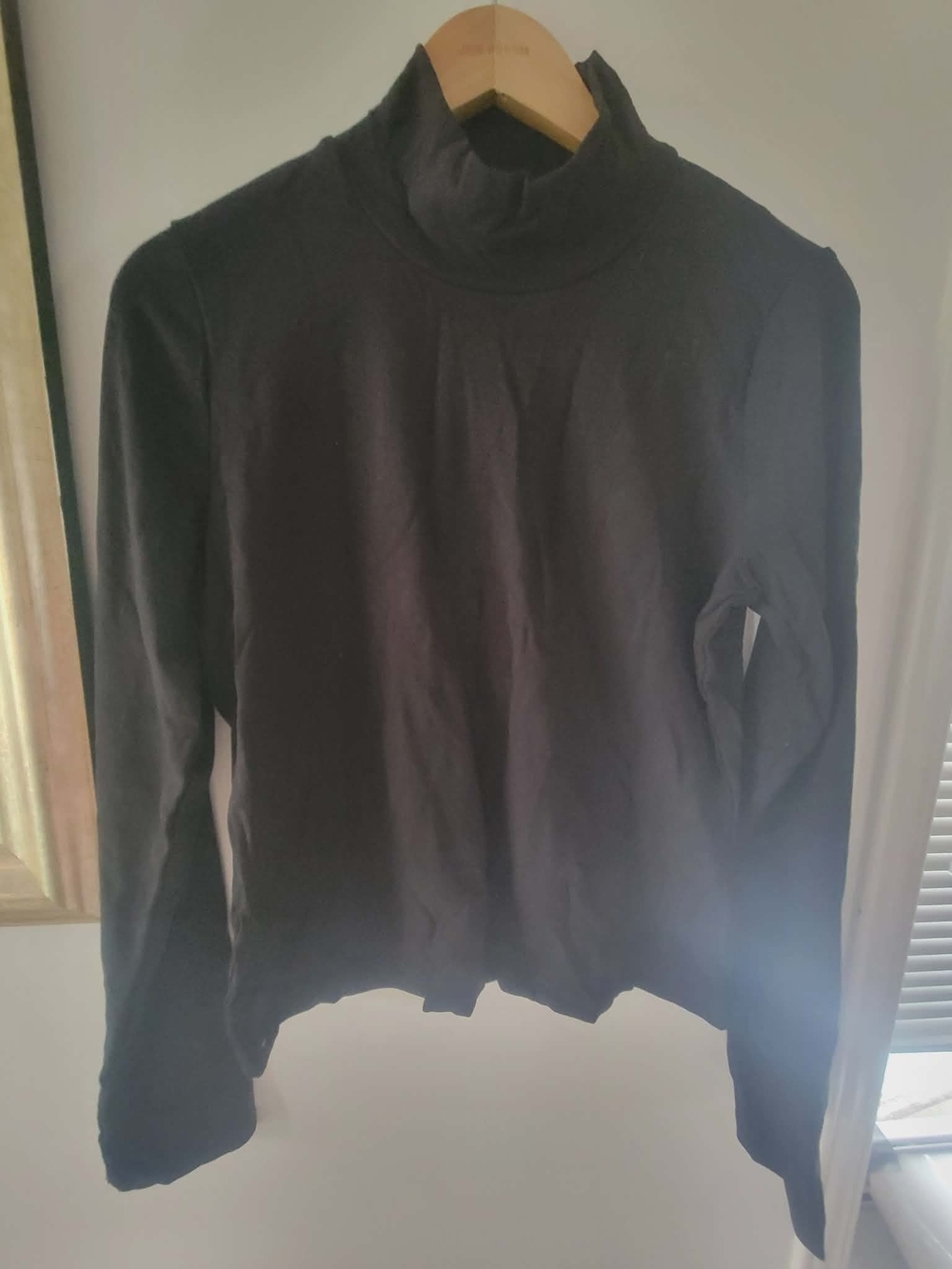 Classic Black Women's Long Sleeve Turtleneck Tee